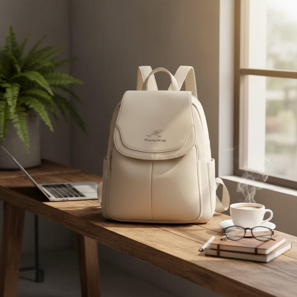 Sheepskin Leather Backpack Purse